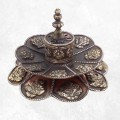 Brûleur d'encens tibétain double Lotus en cuivre vieilli Brûleurs et porte-encens AA25.6