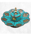 Porte encens tibétain cuivre et turquoise Brûleurs et porte-encens PETU1