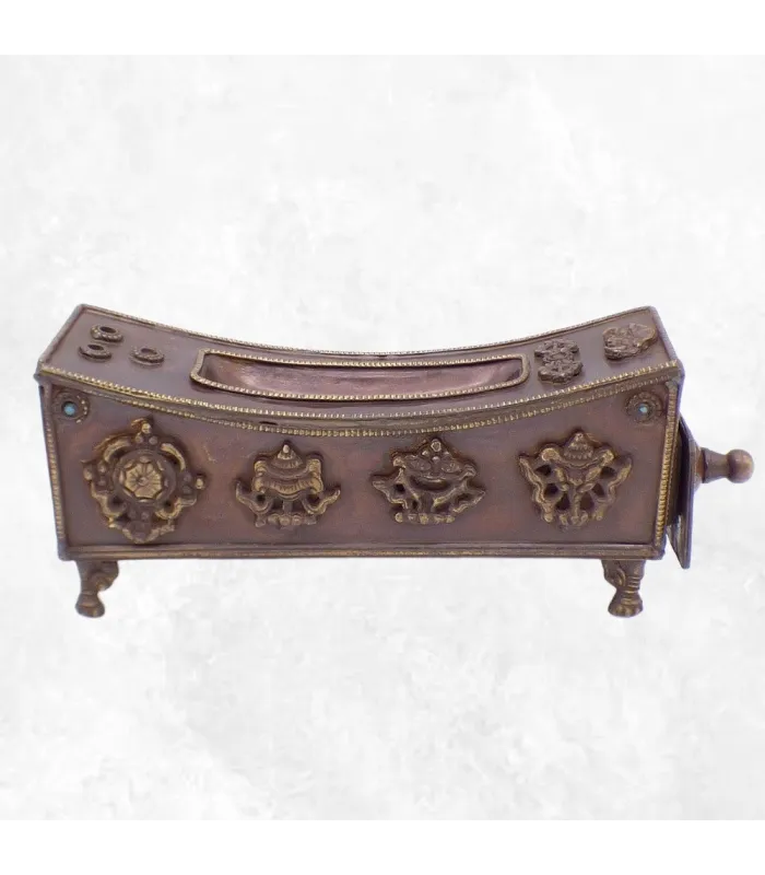 Porte encens tibétain antique avec tiroir - Porte-encens tibétains