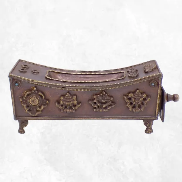 Porte encens tibétain antique avec tiroir - Porte-encens tibétains