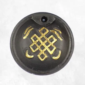 Porte encens tibétain décoré du Noeud infini - Porte-encens tibétains