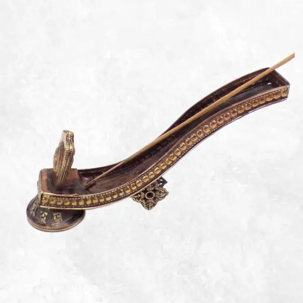 Porte-encens tibétain original avec Bouddha - Porte-encens tibétains