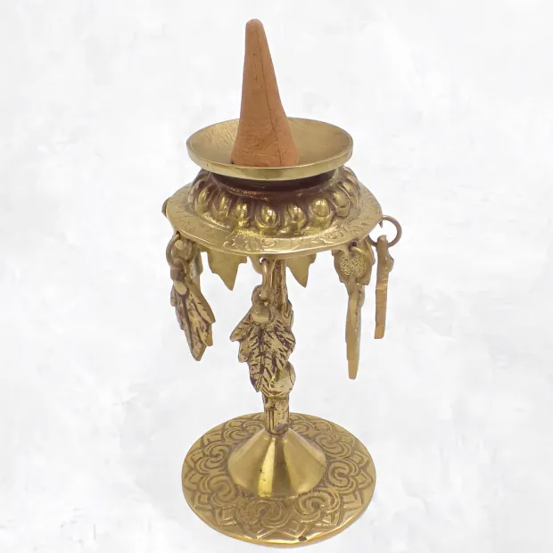 Porte encens tibétain pour cônes en laiton - Porte-encens tibétains