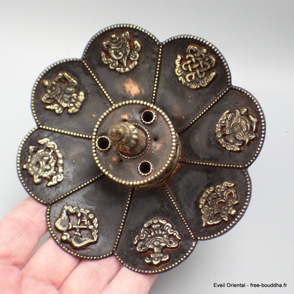 Brûleur d'encens tibétain Lotus sur pied 