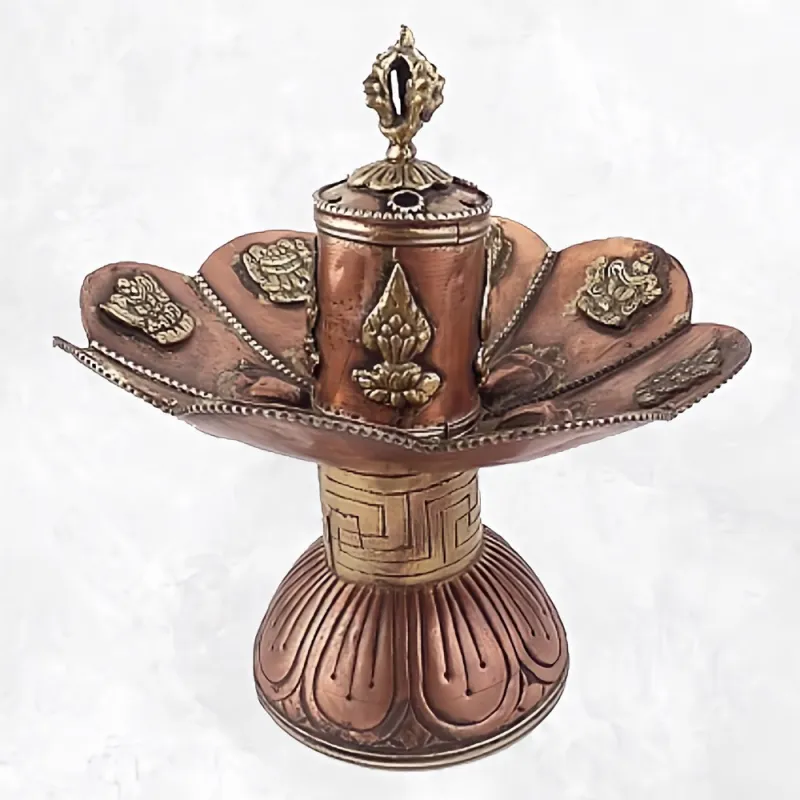 Brûleur d'encens tibétain Lotus - Porte-encens tibétains