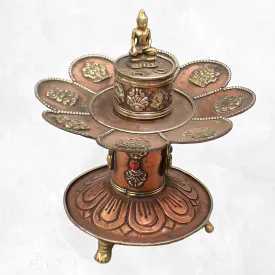 Brûleur d'encens tibétain Signes auspicieux - Porte-encens tibétains
