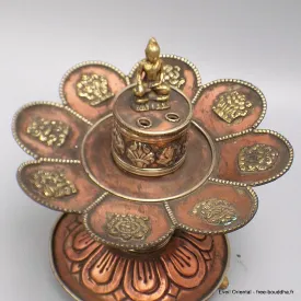 Brûleur d'encens tibétain Signes auspicieux - Porte-encens tibétains