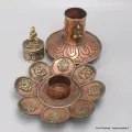 Brûleur d'encens tibétain Signes auspicieux - Porte-encens tibétains