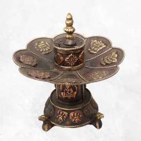 Brûleur d'encens cuivre vielli Lotus - Porte-encens tibétains