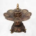 Brûleur d'encens cuivre vielli Lotus - Porte-encens tibétains