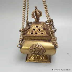 Petit encensoir Pagode en laiton - Porte-encens tibétains