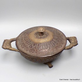 Brûleur d'encens en bronze massif patine laiton