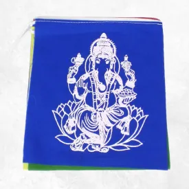 Guirlande de 10 drapeaux tibétains Ganesh - Drapeaux tibétains