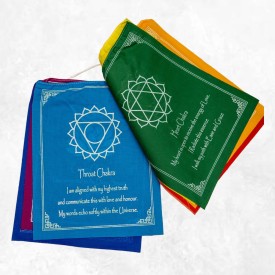 Guirlande drapeaux népalais 7 chakras Drapeaux tibétains DRAT7