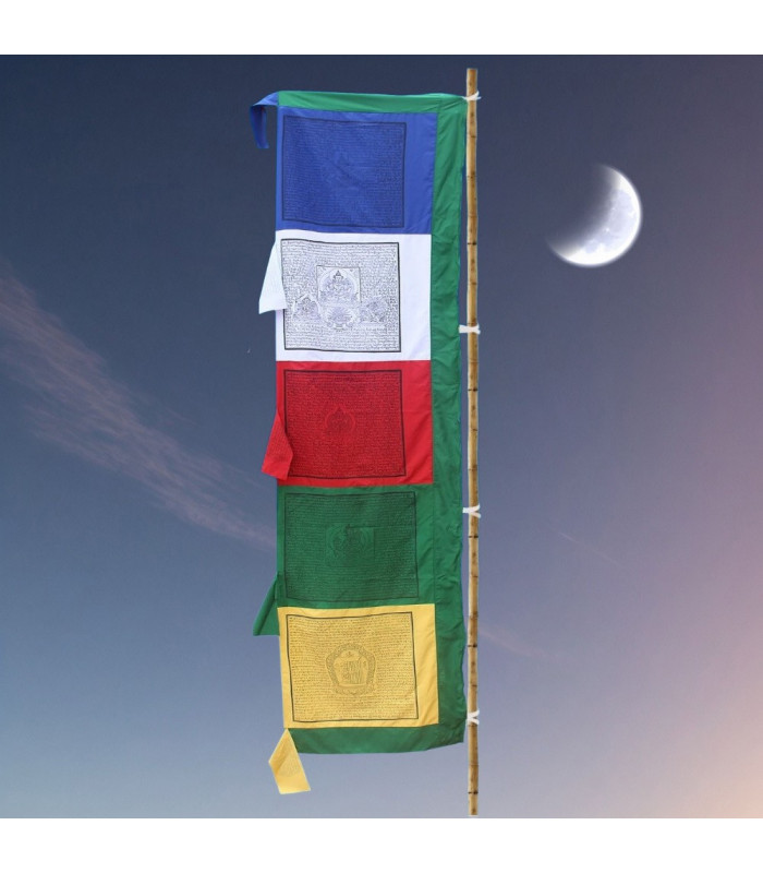 Drapeau tibétain Vertical 8 mètres Drapeaux tibétains DV8M