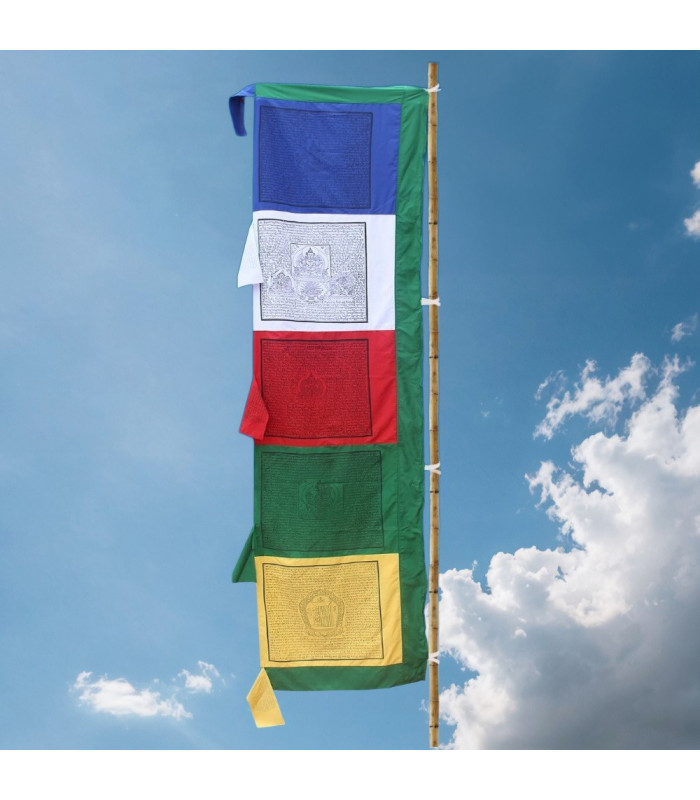 Drapeau tibétain Vertical 6 mètres Drapeaux tibétains DV6M