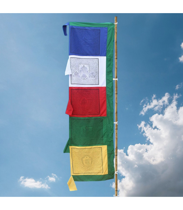 Drapeau tibétain VERTICAL 6.4 METRES Drapeaux tibétains DV640M
