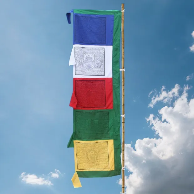 Drapeau tibétain Vertical 5.6 mètres - Drapeaux tibétains