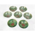 Bols d'offrandes laiton émaillé vert 10 cm - Bols d'offrandes bouddhistes