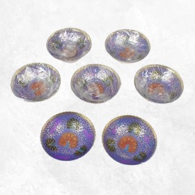 Bols d'offrandes laiton émaillé mauve 10 cm Bols d'offrandes bouddhistes BOLEM7