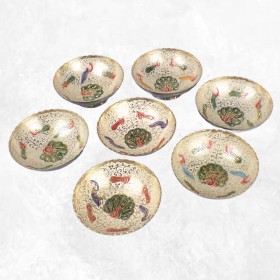 Bols d'offrandes laiton émaillé écru 10 cm Bols d'offrandes bouddhistes BOLEM4