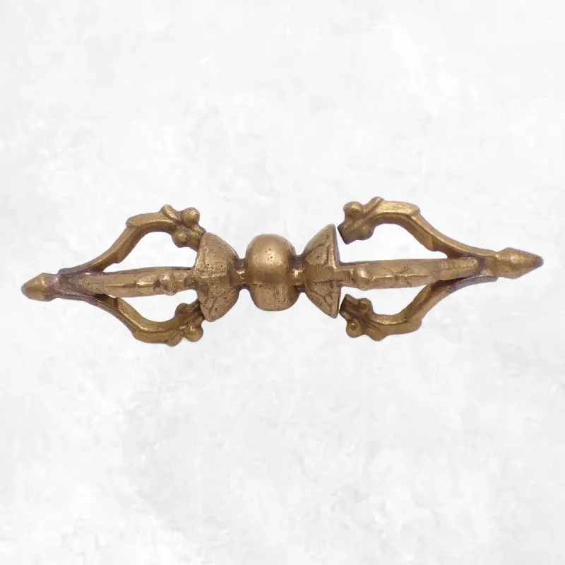 Dorje tibétain vajra 4 branches bout pointu - Dordjé, double dorjé (sans cloche)