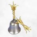 Cloche tibétaine manche plaqué or et dorjé 20 cm - Objets rituels bouddhistes