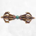 Dorjé tibetain vajra trône 8 branches 16.5 cm - Dordjé, double dorjé (sans cloche)