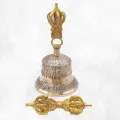 Cloche tibétaine pour cérémonie bouddhiste 19 cm - Objets rituels bouddhistes