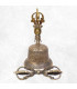 Cloche et dorjé tibétain en bronze 22 cm