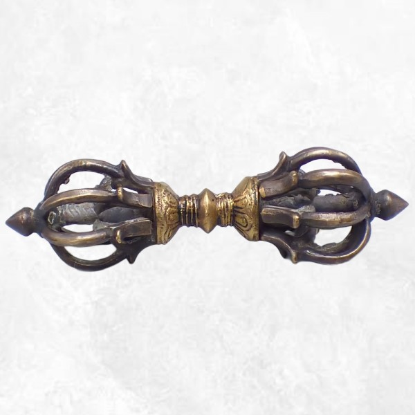 Dordjé vajra bouddhiste 9 branches bronze et laiton Cloches et dorjé tibétains DOR24