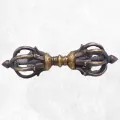 Dorje vajra bouddhiste 9 branches bronze et laiton - Dordjé, double dorjé (sans cloche)