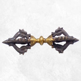 Dordjé vajra bouddhiste 5 branches bronze et laiton Cloches et dorjé tibétains DOR25