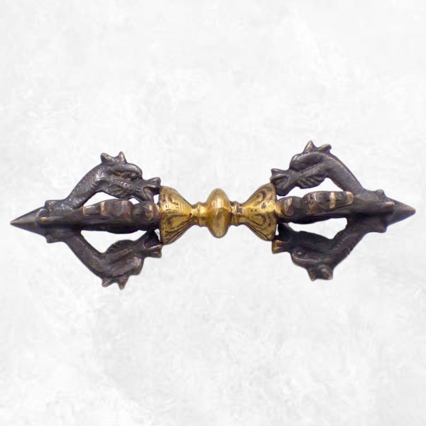 Dordjé vajra bouddhiste 5 branches bronze et laiton Cloches et dorjé tibétains DOR25