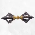Dorje tibétain vajra bouddhiste 5 branches bronze et laiton - Dordjé, double dorjé (sans cloche)