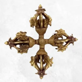 Double dorje tibétain puissant à 8 branches - Dordjé, double dorjé (sans cloche)