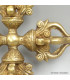 Grand double dorje tibetain en laiton 14 cm 