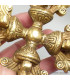 Grand double dorje tibetain en laiton 14 cm 