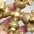 Grand double dorje tibetain en laiton 14 cm 