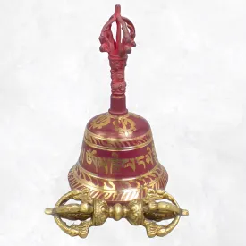 Cloche tibétaine 15 cm déco dorje - Objets rituels bouddhistes