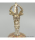 Cloche tibétaine et dorjé signes auspicieux 15 cm 
