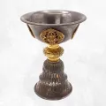 Lampe à beurre tibétaine 12 cm patine antique - Lampe à beurre bouddhiste