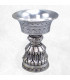 Lampe à beurre tibétaine 8 cm plaqué argent Objets rituels bouddhistes lamp35