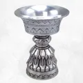 Lampe à beurre tibétaine 11 cm plaqué argent - Lampe à beurre bouddhiste