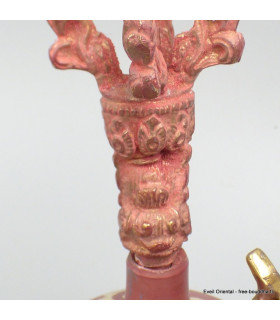 Cloche et dorjé tibétain 15 cm marron 