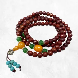 Mala tibetain 108 perles en Graines de Lotus avec compteurs - Mala tibétain 108 perles