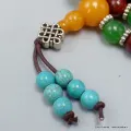Mala tibetain 108 perles en Graines de Lotus avec compteurs - Mala tibétain 108 perles
