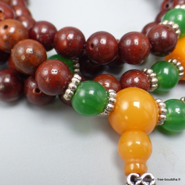 Mala 108 perles en Graines de Lotus avec compteurs 