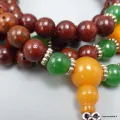 Mala tibetain 108 perles en Graines de Lotus avec compteurs - Mala tibétain 108 perles