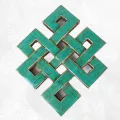 Décoration murale Noeud sans fin en Turquoise - Décoration tibétaine